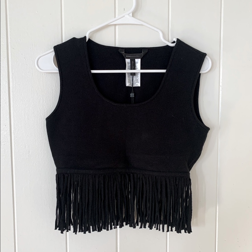 Black Fringe Croptop